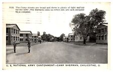1917 Camp Sherman Scene, Chilicothe, OH, Soldier Writing on Reverse Postcard picture