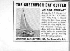1951 Print Ad Greenwich Bay Cutter Able Auxiliary Sail Boats East Greenwich,RI picture