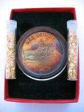 1+.OZ.999 USS DETROIT CL-8  SILVER COIN WWII DEC 7 1941 PEARL HARBOR   + GOLD picture