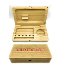 personalized custom engraved bamboo backflip magnet rolling smoking tray picture