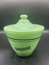 Vintage Jadeite Green Depression Glass Grease Bowl/Jar with Lid picture