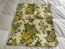 Vintage Yellow Green Floral Cotton Decor Fabric 45x216 6 Yards picture