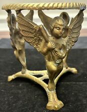 Vintage Brass Cherub With Musical Instruments Candle Holder, Orb/egg Display picture