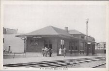 P.M. Train Station, Railroads Belding, Michigan Postcard picture