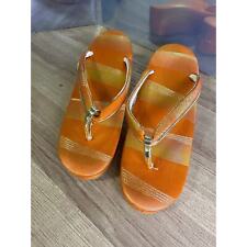 Japanese Orange Gold Zori Kimono Sandals picture