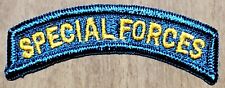 US Army Special Forces Tab SSI Patch COLOR DRESS Teal & Gold 1984 VTG RARE NOS picture