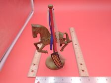 Vintage Handcrafted Brass Carousel Horse With Ribbons and Tags #1164 picture