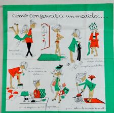 Vintage Tea Towel How To Keep a Husband Como Conservar Al Marido Sada.s.a MCM picture