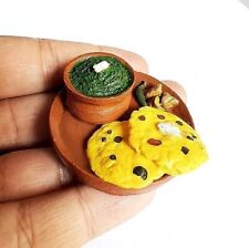 Makke Di Roti Sarson Da Saag Miniature Handmade 3D Fridge Magnet India Souvenir picture