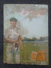 Antique 1920's 1930s  Wills Cigarettes Cricket Advertising Celluloid On Tin Sign picture