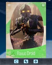 TOPPS STAR WARS CARD TRADER DROIDS RAXUS DROID GREEN SUPER RARE picture
