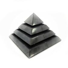 Polished shungite pyramid 100mm 3,94″ Sakkara Karelia EMF home protection picture