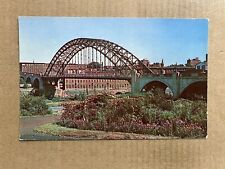 Postcard Manchester NH New Hampshire Notre Dame Bridge Amoskea Industries picture