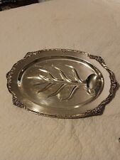 VINTAGE ROGER BROS 1847 SILVER PLATE HERITAGE 9410 OVAL TRAY PLATTER Footed picture