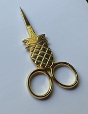 Vtg Miniature Pineapple Gold Colored Scissors 3.5