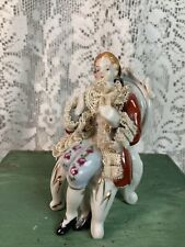 Vintage Porcelain Victorian Young Gentleman Sitting In Chair Marked Japan 4