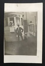 Vintage RPPC  Man on Board PERE MARQUETTE -7 Passenger Ferry picture