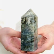 540g Natural  Beautiful  Labradorite Quartz Crystal Obelisk Wand Healing Stone picture