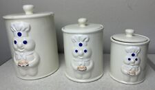 Vintage Pillsbury Doughboy 1997 3 Piece Canister Set - Damaged As-Is picture
