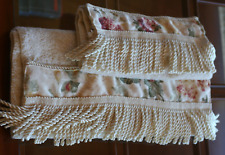 Vintage : TWO 1888 MILLS FLORAL FRINGED TOWELS HAND & WASH:* EXCELLENT CONDITION picture
