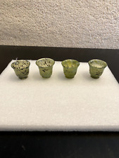 Chinese vintage - A set of four small-size jade stone wine cups (green) picture