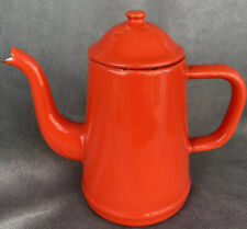 Antique Unique, Farmhouse Decoration Coffee Teapot red Enamelware 6.5