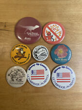 Alberta Canada Mixed LOT x8 Labour Fire Museum Vintage Metal Pinback Pin Button picture