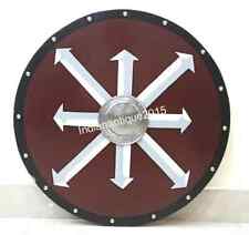 Handmade 24'' Wooden Shield Viking Chaos Cross Shield Sca Larp Round Shield picture