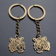 2x PCS Tiger Head Growl Zoo Africa Pendant Keychain Key Chain Gift - Bronze picture