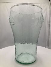 Large Vintage Coca Cola Coke Glass Embossed Pebbled Hammered Finish 32oz picture