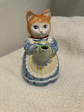Vintage 1992 AVON Fine Collectable Country Purr-fection Cat Teapot picture