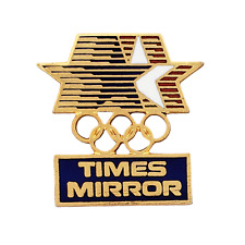VTG TIMES MIRROR 1984 Los Angeles Olympic Games Sponsor Lapel Hat Pin picture