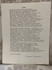 Richard Eberhart American Poet Signed Poem Autumn picture