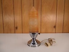 Vintage Art Deco Bullet Skyscraper Torpedo Lamp Peach Frosted Glass picture