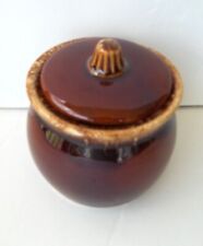 Vintage Hull Sugar Bowl with Lid USA Pottery Brown Drip Glaze Oven Proof picture