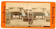New York City NYC - ELEVATED RAILROAD STATION - c1870s Stereoview picture
