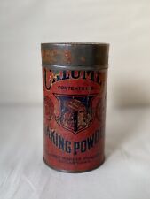 Rare Antique Calumet 1lb Baking Powder Collectible Tin 5” Ht Early 20th C. picture