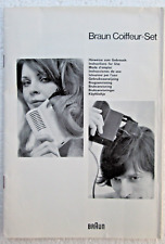 1972 Braun Coiffeur-Set Owner's Instructions Manual Hand-held Hair Dryer Germany picture