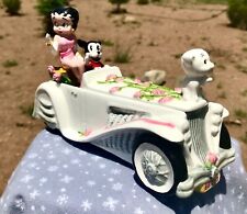 Vtg 2 pc Limited Edition Betty Boop Pink Rose Rolls Royce Car Trinket Jewelry picture