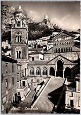 Amalfi Cattedrale Italy Buildings Mountain Cliffs Real Photo RPPC Postcard picture
