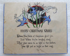 Unused Vintage 1928 Christmas card with calendar picture
