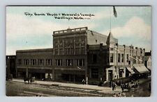 Hastings MI-Michigan, City Bank Block, Masonic Temple, Antique, Vintage Postcard picture