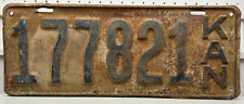 1919 Kansas License Plate 177821 KAN Original picture