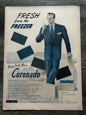 CORONADO Men's Suit 1950 Vintage Clothing Ad 10x14 Advert 1950's J. Schoeneman picture
