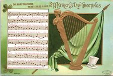 C.1911 St. Patrick's Day Greetings Thro Tara's Hall Sheet Music Postcard A223 picture