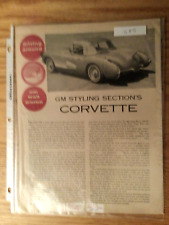MISC685 Article GM Styling Section's Corvette Prototype Sep 1957 2 page picture