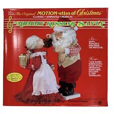 VTG 93 Christmas Telco Motion-ette Mommy Kissing Santa & Mrs. Claus Music WORKS picture