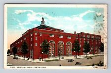 Canton OH-Ohio, First Christian Church, Antique Vintage Souvenir Postcard picture