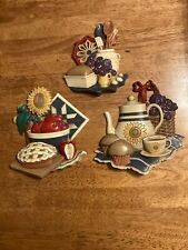 Vintage HOME INTERIORS Country Kitchen 3D Wall Hanging Decor Set of 3 picture
