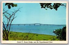 Robert O Norris Bridge Rappahannock River Riverfront Waterfront VA WOB Postcard picture
